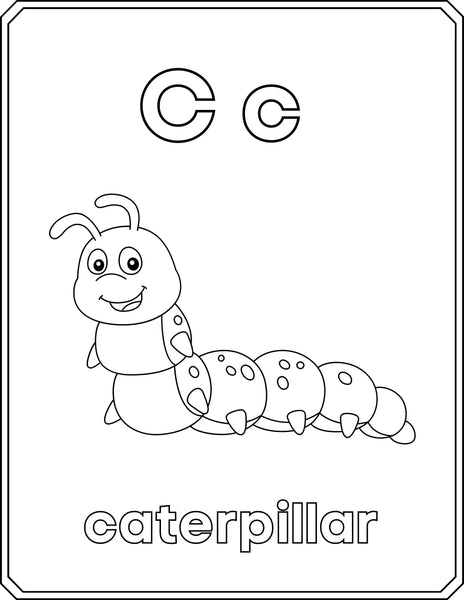 Animal Alphabet 27 Coloring Pages, Printable PDF pages, Animal Alphabet Activities, Animal Alphabet kids Coloring pages, Digital download.