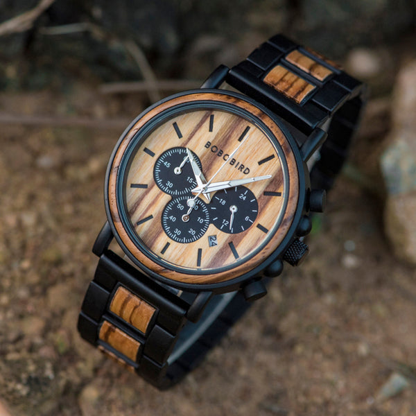 Wood Watch, Man Watch, Luxury, wood Men Watch, Quartz, Relogio Masculino, Wrist watches, wood color, Luminous, Chronograph, GP009