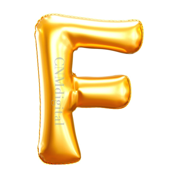 Gold foil balloons letters, English alphabet, Instant Download, Digital file, clipart, Transparent, F-letter, PNG graphics, clipart letters,