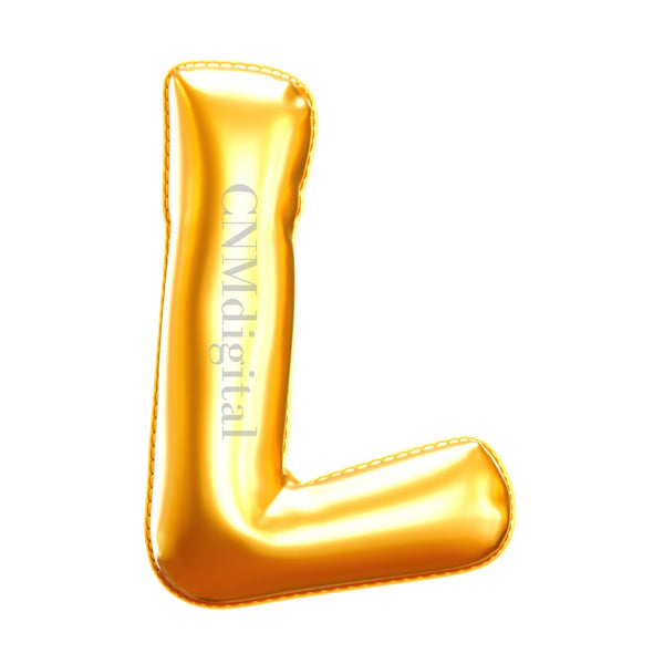 Gold foil balloons letters, English alphabet, Instant Download, Digital file, clipart, Transparent, L-letter, PNG graphics, clipart letters,