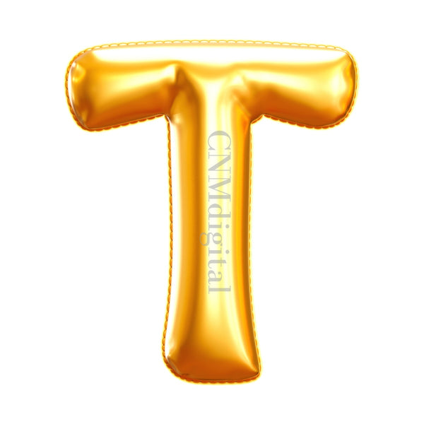 Gold foil balloons letters, English alphabet, Instant Download, Digital file, clipart, Transparent, T-letter, PNG graphics, clipart letters,