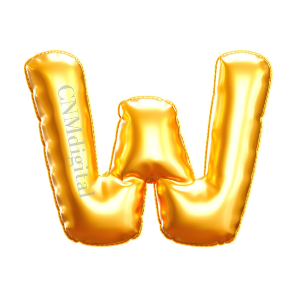Gold foil balloons letters, English alphabet, Instant Download, Digital file, clipart, Transparent, W-letter, PNG graphics, clipart letters,
