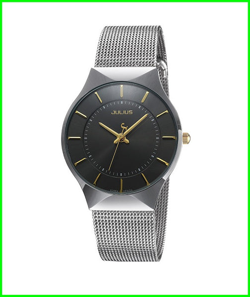 Women Watch Ultra Thin Stainless Steel Band Analog Display Quartz Top Brand Julius Luxury