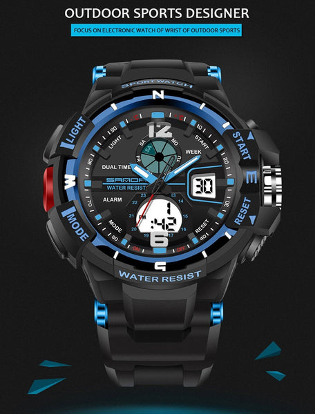 Sport Diving Watch Man LED Quartz Wrist Watches Man Top Brand Luxury SANDA