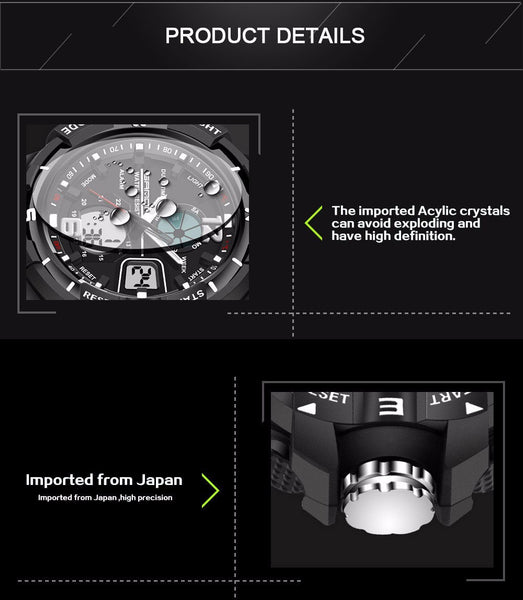 Sport Diving Watch Man LED Quartz Wrist Watches Man Top Brand Luxury SANDA