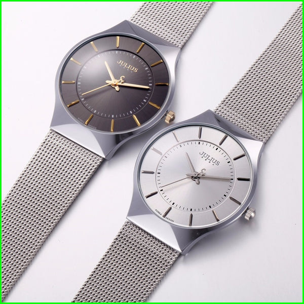 Women Watch Ultra Thin Stainless Steel Band Analog Display Quartz Top Brand Julius Luxury