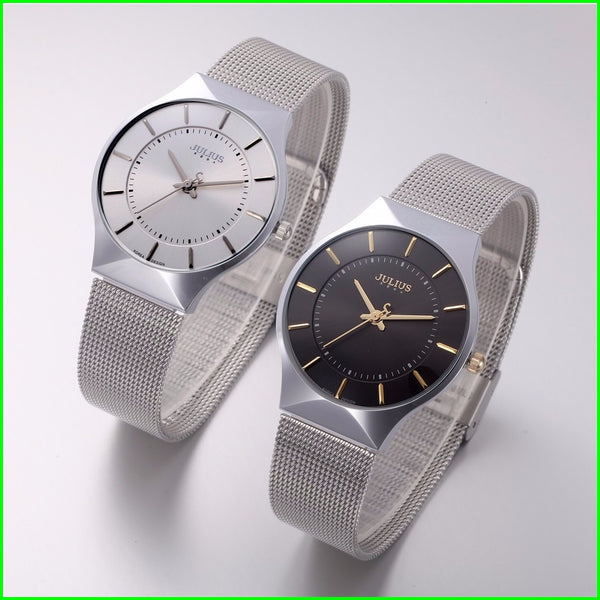Women Watch Ultra Thin Stainless Steel Band Analog Display Quartz Top Brand Julius Luxury
