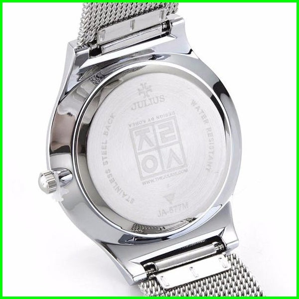 Women Watch Ultra Thin Stainless Steel Band Analog Display Quartz Top Brand Julius Luxury