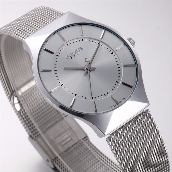 Women Watch Ultra Thin Stainless Steel Band Analog Display Quartz Top Brand Julius Luxury