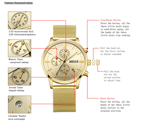 Men Watch - London Special Edition Brand Luxury Mechanical  Chronograph Watch, Quartz