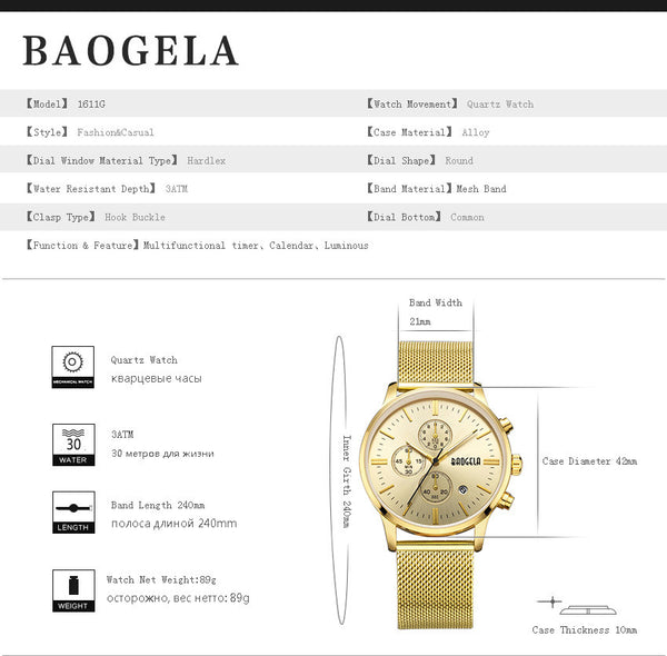 Men Watch - London Special Edition Brand Luxury Mechanical  Chronograph Watch, Quartz