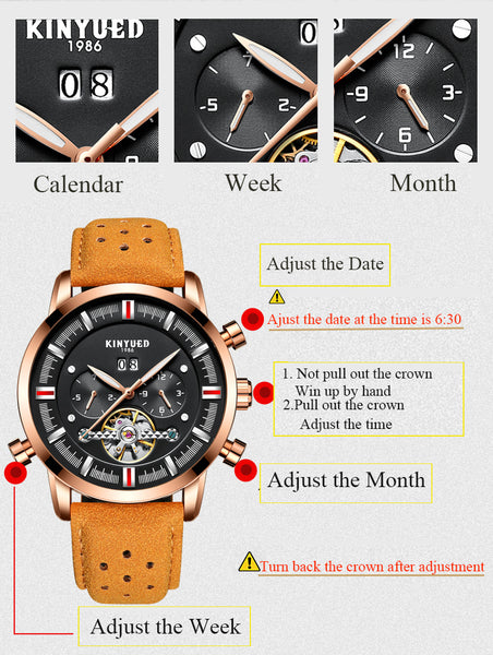 Men Watch Top Brand Automatic Mechanical water Resistant, Model :JYD-J019