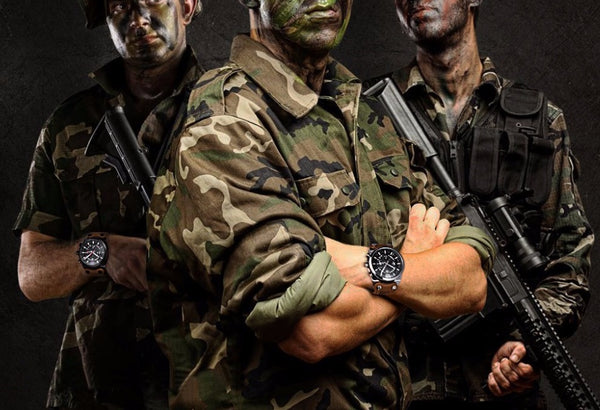 Men Watch Leather Waterproof Sport Military Quartz Chronograph   Model Number: BY-5112M