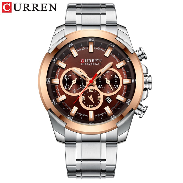 CURREN Men’s Watches Top Brand Big Sport Watch Luxury Men Military Steel Quartz Wrist Watches Chronograph Gold Design Male Clock NMG5101
