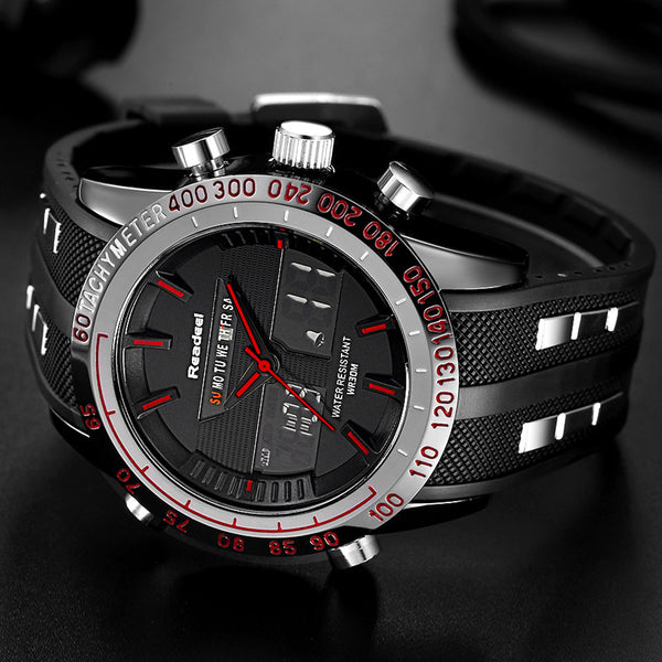 Men Watch Sport military waterproof LED quartz Relogio Model : 5885854-black