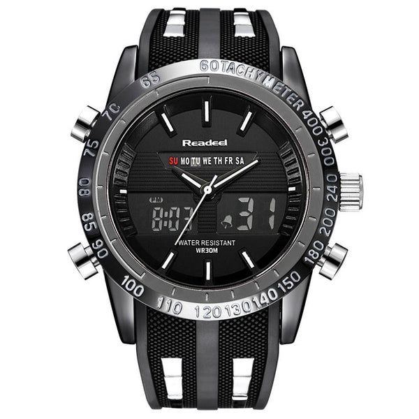 Men Watch Sport military waterproof LED quartz Relogio Model : 5885854-black