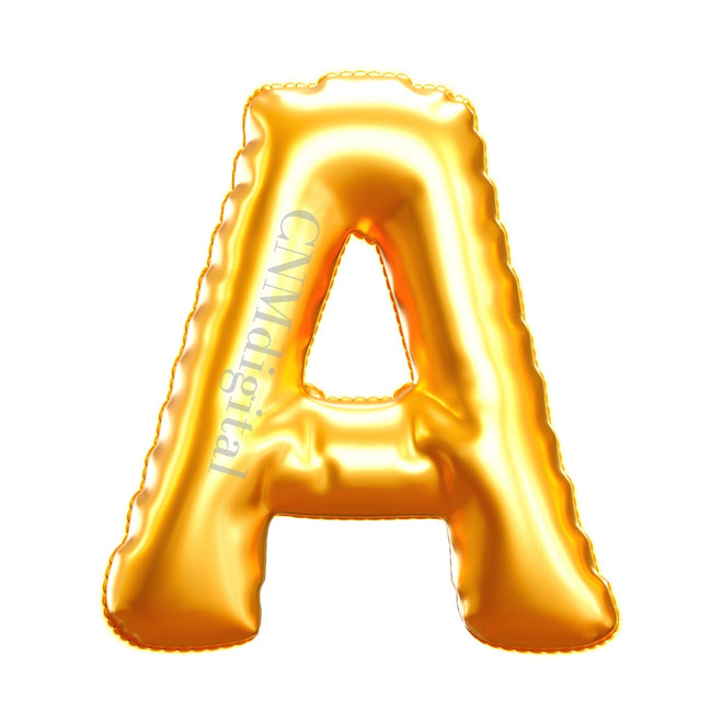 Gold foil balloons letters, English alphabet