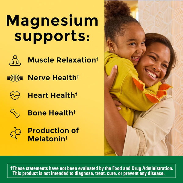 Magnesium Oxide 250 Mg, Magnesium Supplement for Muscle, Heart, Bone and Nerve Health Support, 200 Tablets, 200 Day Supply