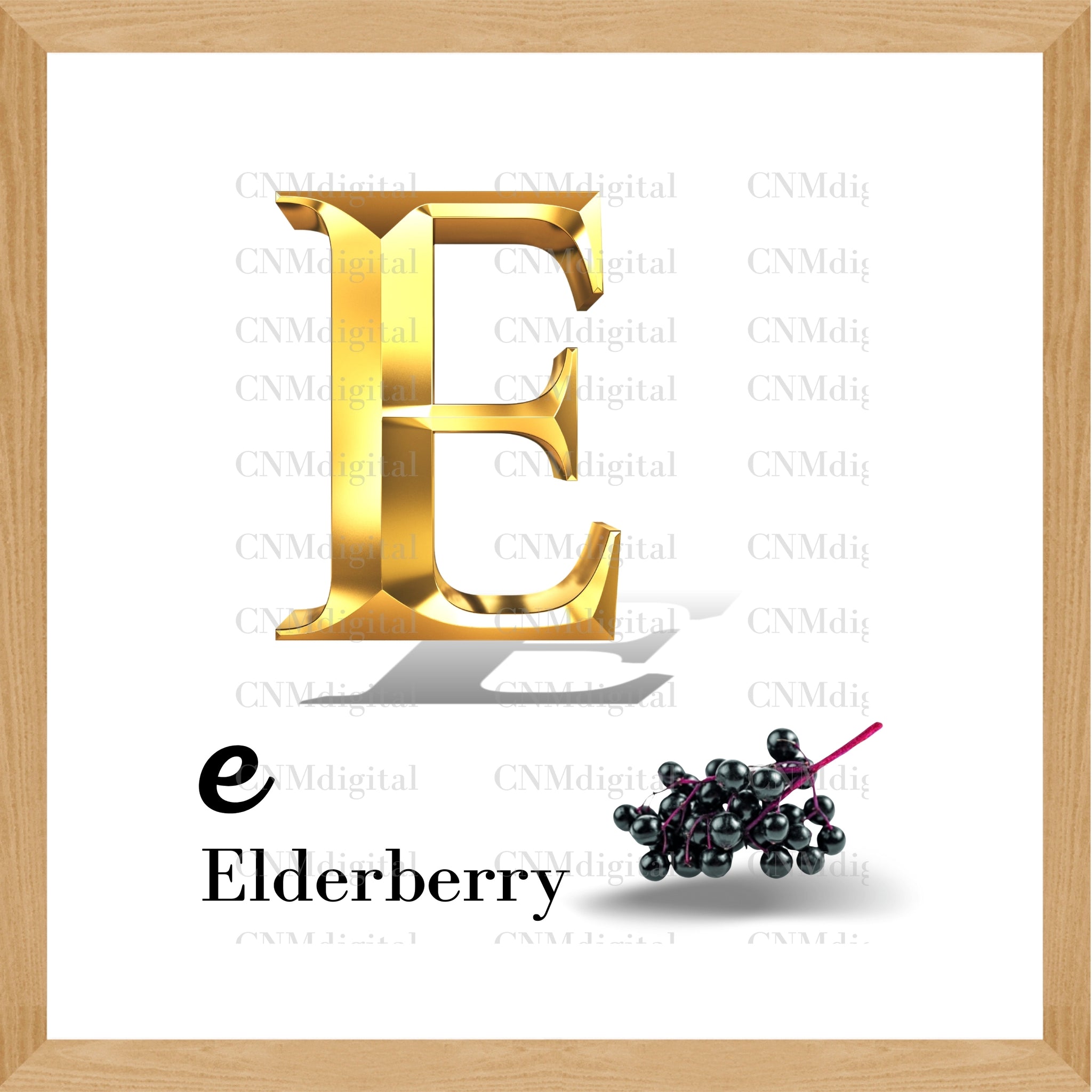 Gold letters fruits, LATTER - E  Gold color letters, including ELDERBERRY fruit, English alphabet letters, including ELDERBERRY fruit, Instant Download. PNG file, clipart, Transparent, Not Font.