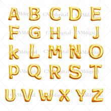 Gold foil balloons letters, English alphabet, Instant Download, Digital file, clipart, Transparent, N-letter, PNG graphics, clipart letters,