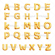 Gold foil balloons letters, English alphabet, Instant Download, Digital file, clipart, Transparent, S-letter, PNG graphics, clipart letters,
