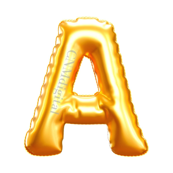 Gold foil balloons letters, English alphabet, Instant Download, Digital file, clipart, Transparent, A-letter, PNG graphics, clipart letters,
