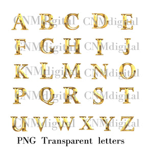 Gold letters, English alphabet, Instant Download, Digital file, clipart, Transparent, F-letter, PNG graphics, clipart letters,