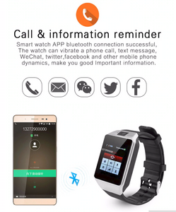 Smart Watch DZ09 Bluetooth Android Phone Call Relogio for iPhone Samsung HUAWEI PK GT08 A1 - Model # : MTK6261D