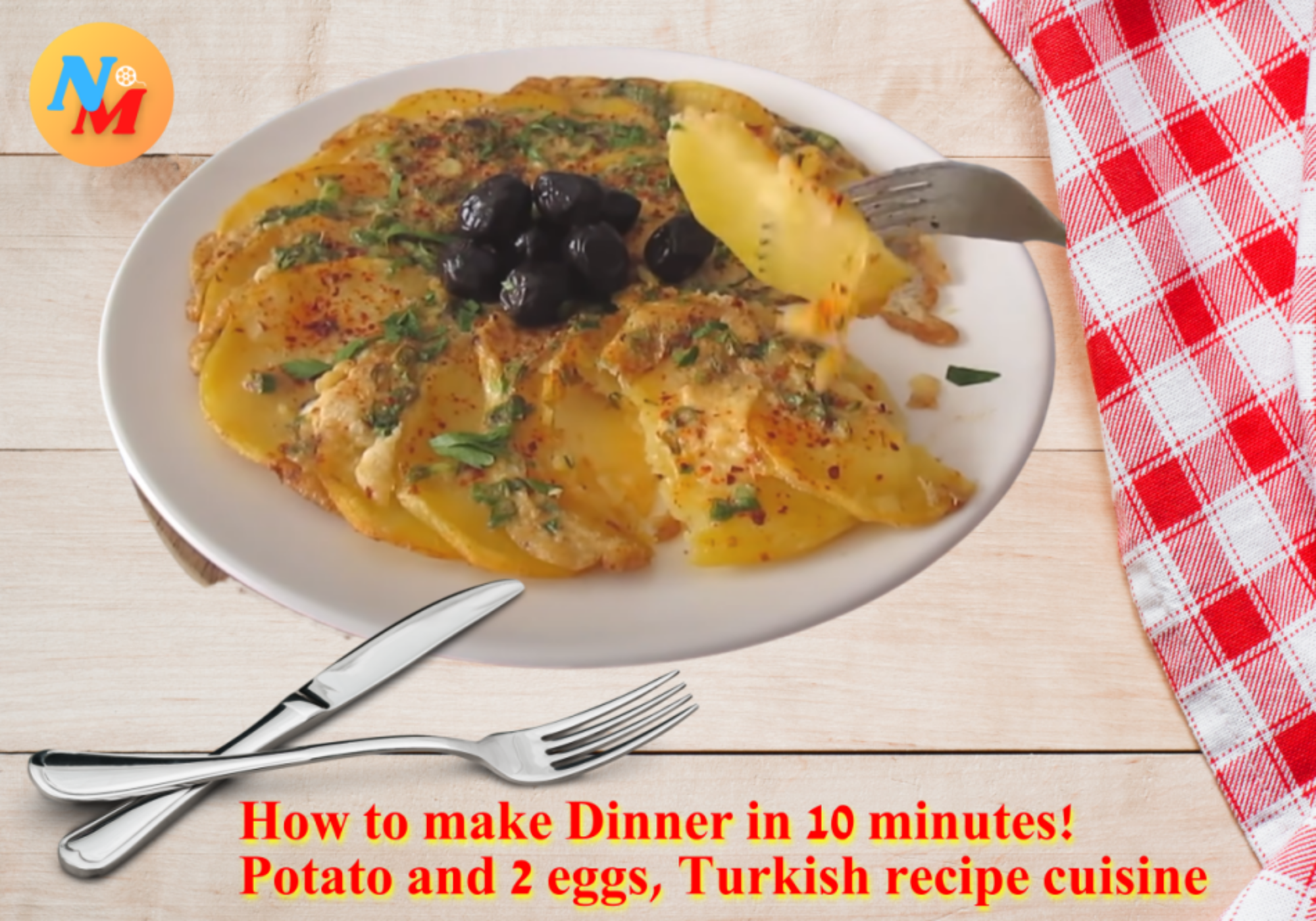 How to make Dinner in 10 minutes! 1 Potato and 2 eggs, Turkish recipe cuisine, Video food file
