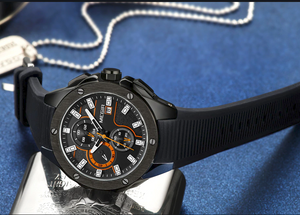 Men Sport Watch Chronograph Silicone Strap Quartz Army Military Model Number: 2053