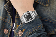 Men Watch Square Stainless steel Quartz Luxury Chronograph Relogios Model Number: MG2018