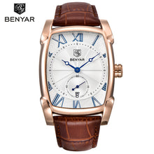 Rectangle men watch top luxury: Classic Quartz fashion casual Wristwatchesle Model Number: BY-5114Mblack