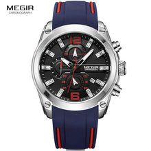 Men Watch Chronograph Analog Quartz, Waterproof Silicone Rubber Model M2063G-2