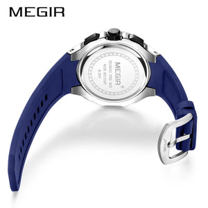 Men Sport Watch Chronograph Silicone Strap Quartz Army Military Model Number: 2053