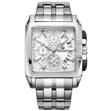 Men Watch Square Stainless steel Quartz Luxury Chronograph Relogios Model Number: MG2018